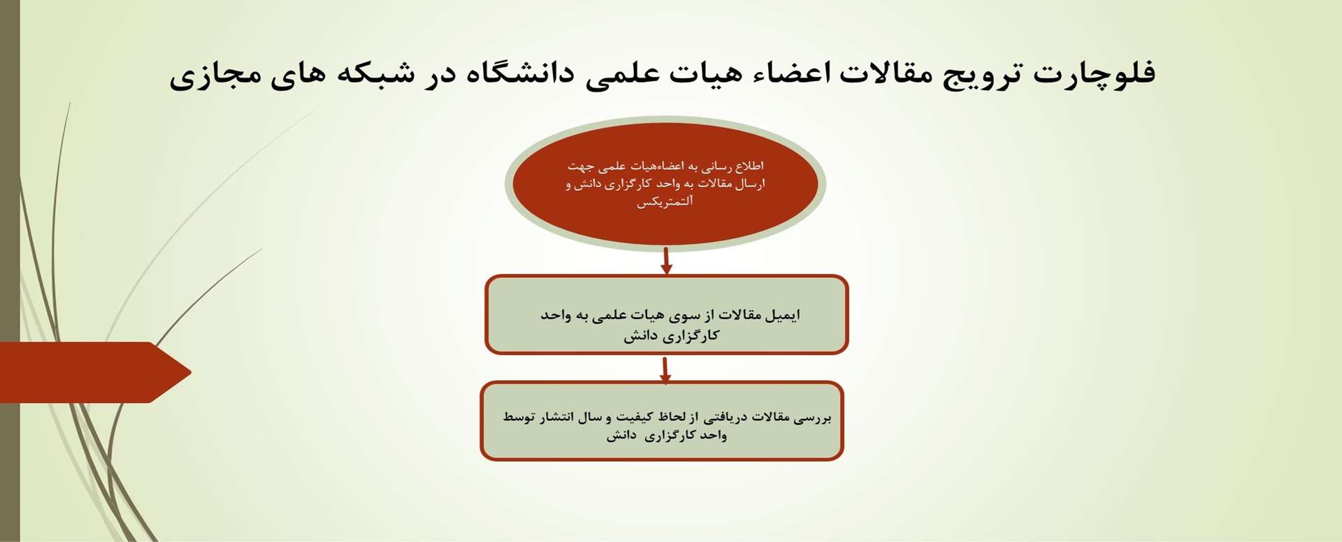 فلوچارت ترویج مقالات اعضای هیأت علمی در شبکه های م